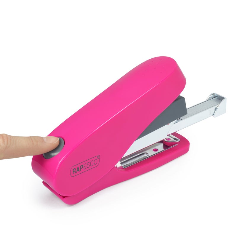 Rapesco 1468 Luna Less Effort Desktop Stapler with 2000 Staples, Type 24 High-Capacity 5/16" and 1/4" Staples, 50 Sheet Capacity, Half-Strip Magazine, No Effort, Hot Pink - Image 3
